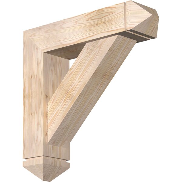 Ekena Millwork Traditional Arts and Crafts Smooth Bracket w/ Offset Brace, Douglas Fir, 7 1/2"W x 30"D x 30"H BKT0806X30X30TRA03SDF - main